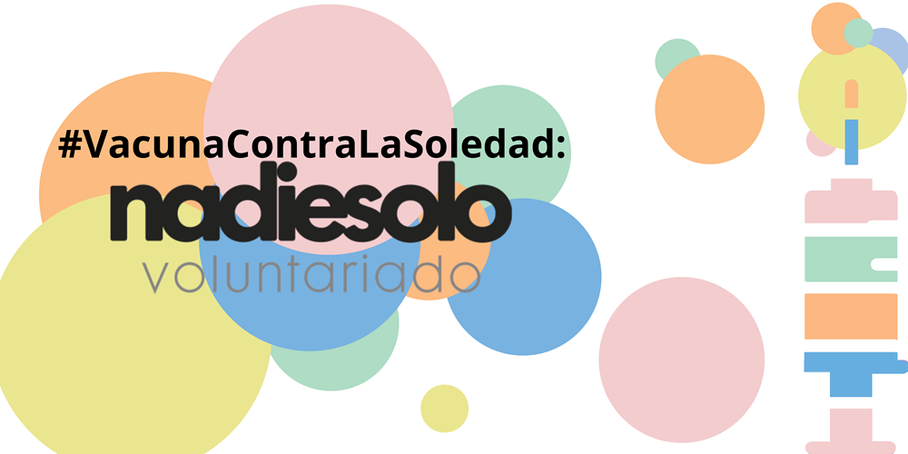 Logo de Nadiesolo sobre fondo blanco y burbujas de colores